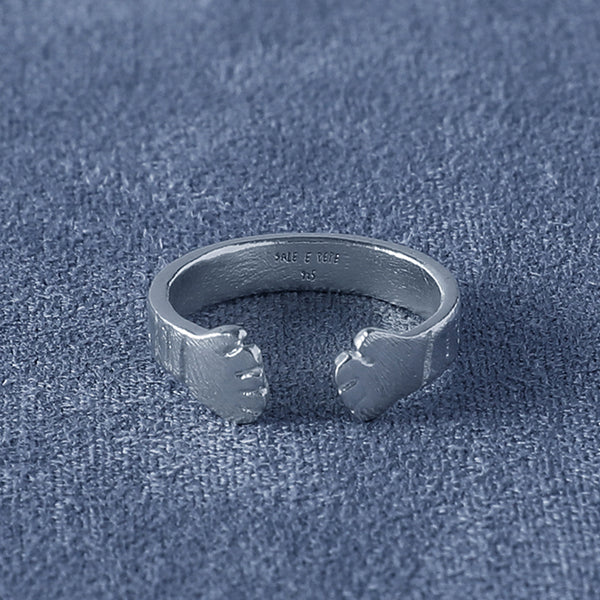 SALE E PEPE Sterling Silver Hug Ring SEP-SP04F03-YIN Silver